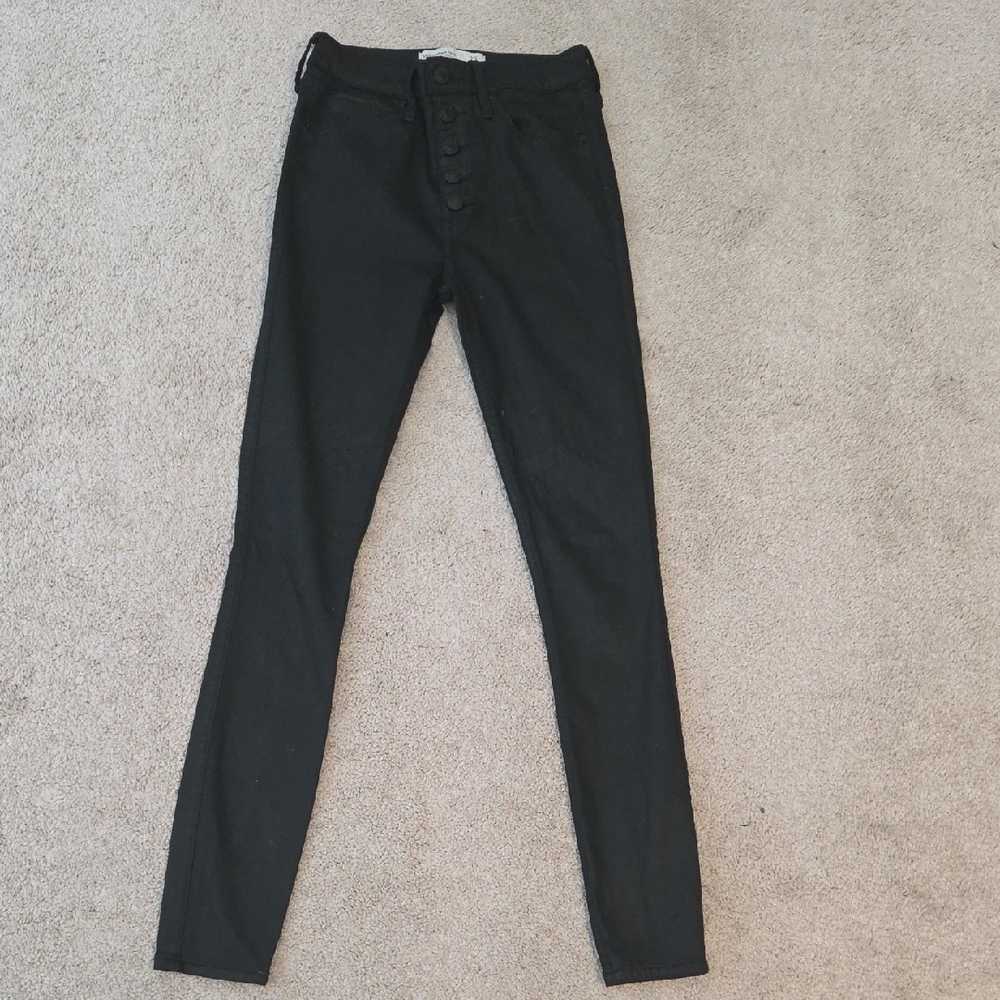 Abercrombie And Fitch Super Skinny High Rise Black Jeans